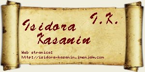 Isidora Kašanin vizit kartica